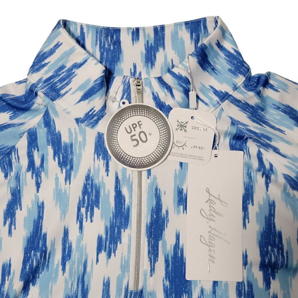Lady Hagen Golf Pullover 1/4 Zip Long Sleeve Shirt Womens Size Small UPF 50 Blue - Picture 2 of 15